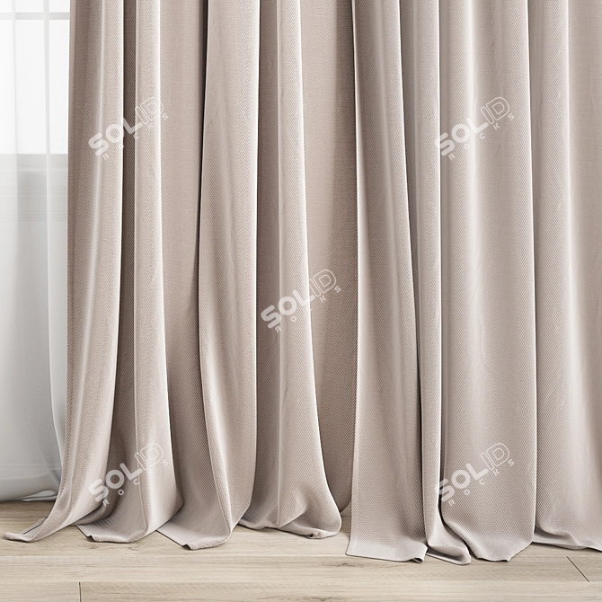 Polygonal Curtain Model Set 3D model image 2