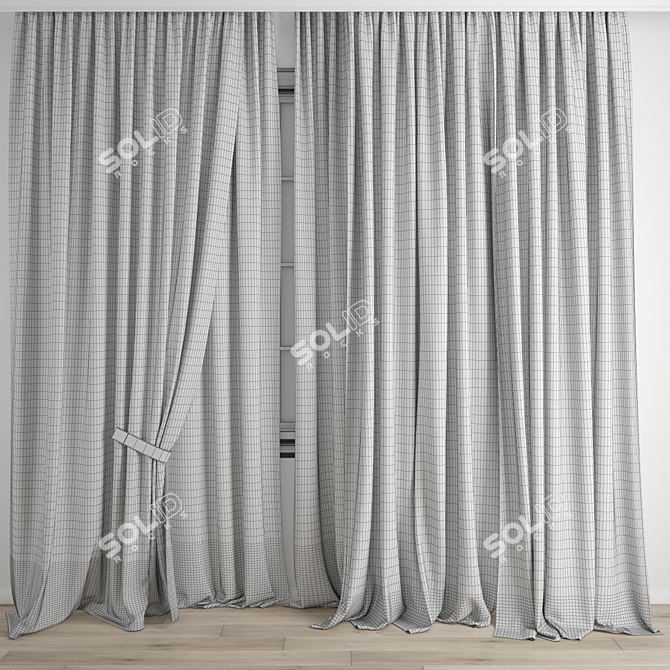 Polygonal Curtain Model Set 3D model image 3