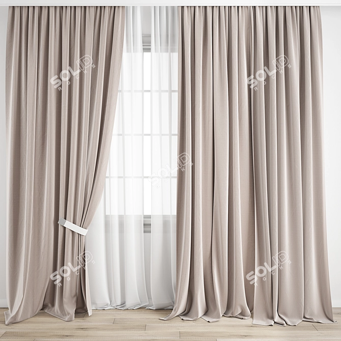 Polygonal Curtain Model Set 3D model image 5