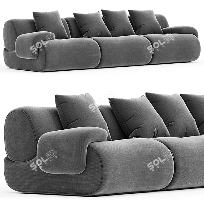 Modern Modular Sofa Furniture Piece 3D model image 3