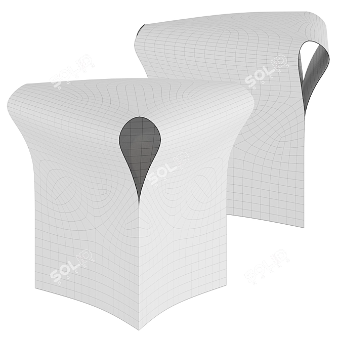 Martinelli Venezia Designer Stool 3D model image 2