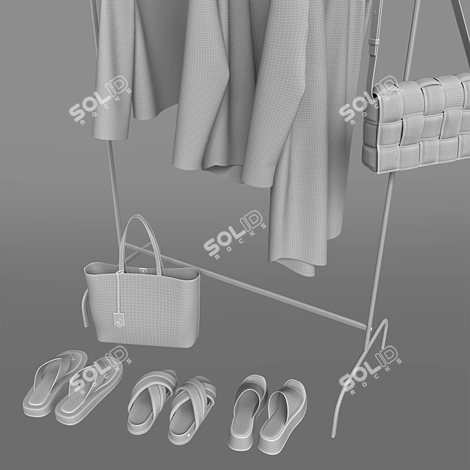 Luxury Wardrobe and Accessories Set 3D model image 5