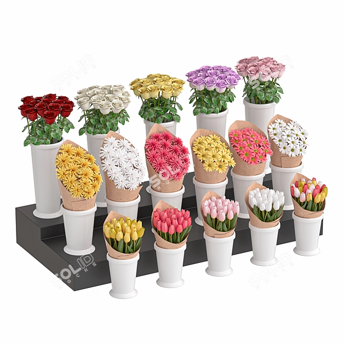 PBR Flower Shop Display Stand 3D model image 2