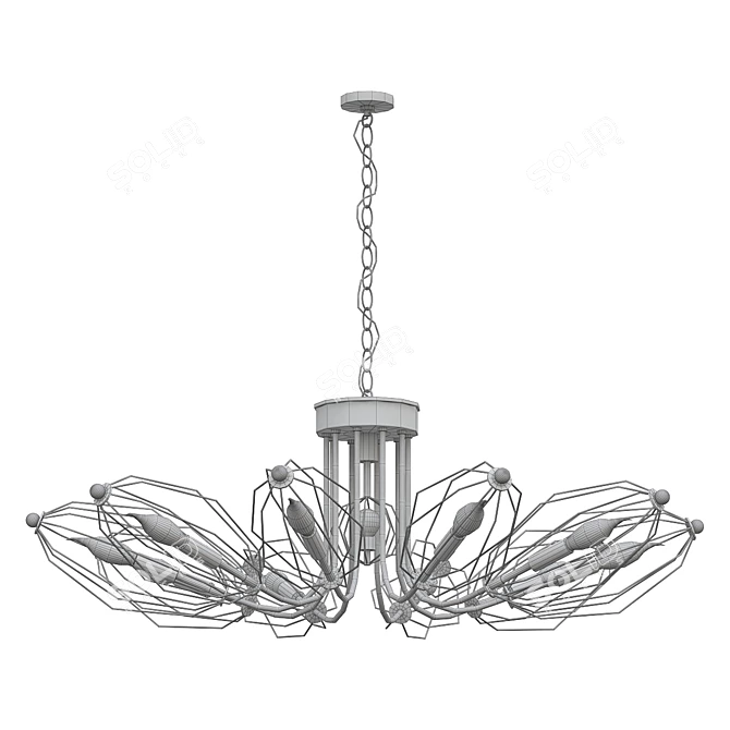 Industrial Bud Chandelier Unique Style 3D model image 1