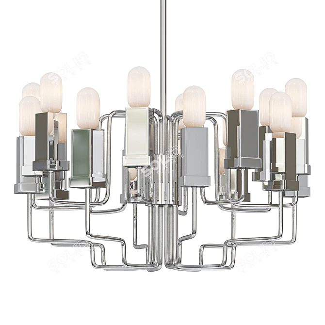 Industrial Wired Geek Chandelier 3D model image 2