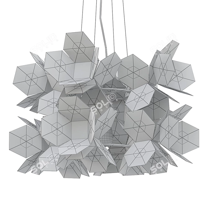Postmodern Ceiling Chandelier Hydrangea 3D model image 1