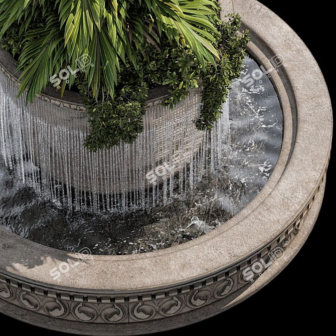 Dazzling Waterfall Garden Fountain 3D model image 1