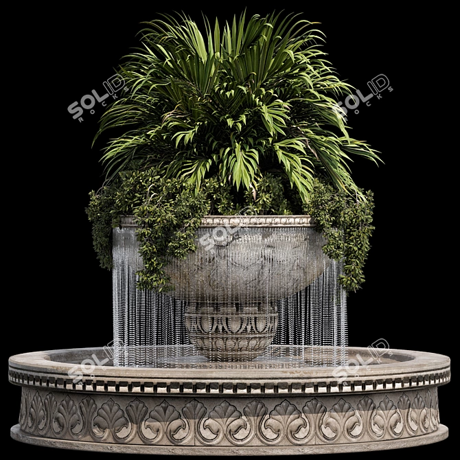 Dazzling Waterfall Garden Fountain 3D model image 2