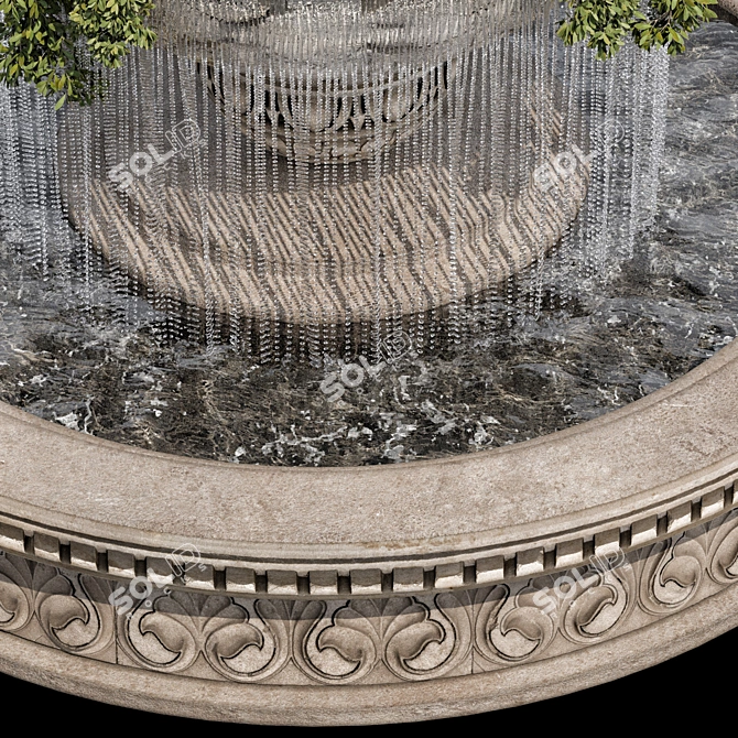 Dazzling Waterfall Garden Fountain 3D model image 3