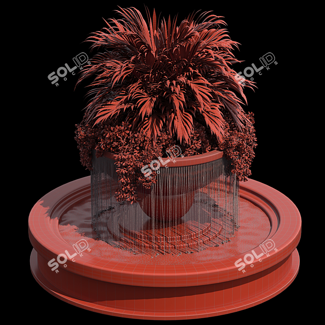 Dazzling Waterfall Garden Fountain 3D model image 4