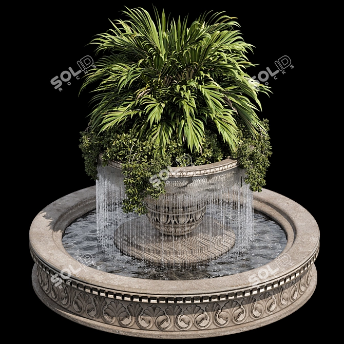 Dazzling Waterfall Garden Fountain 3D model image 5
