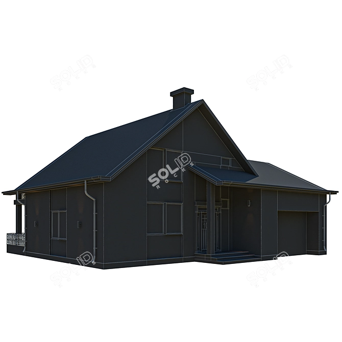 High-Poly 3D House Model 3D model image 2