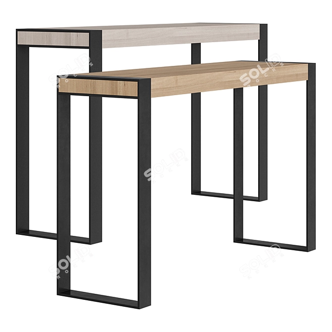 Stylish Metal Console | Entryway 3D model image 2