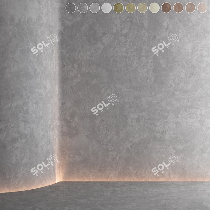 Seamless Textured Decorative Plaster 3D model image 1