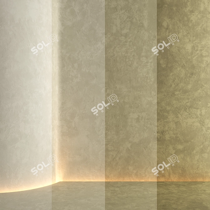 Seamless Textured Decorative Plaster 3D model image 3