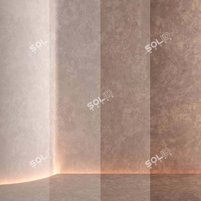 Seamless Textured Decorative Plaster 3D model image 4