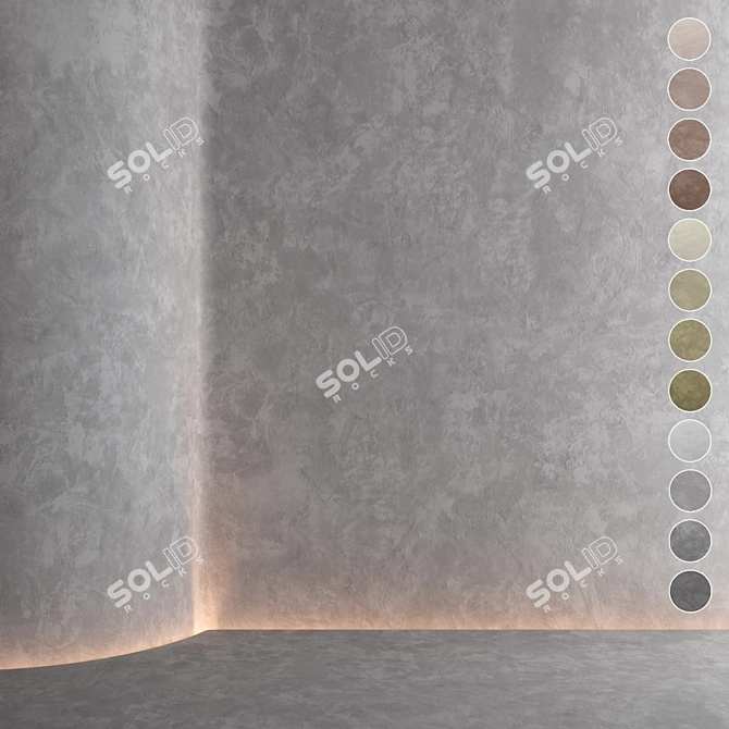 Seamless Textured Decorative Plaster 3D model image 8