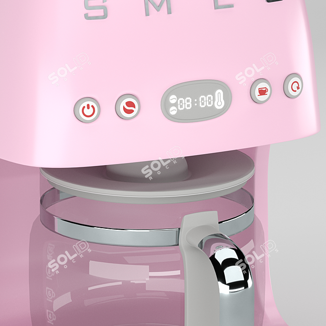 Sleek SMEG Coffee Maker, 3D-ready 3D model image 2