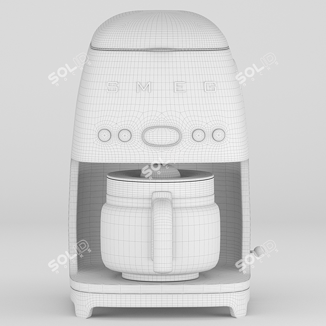 Sleek SMEG Coffee Maker, 3D-ready 3D model image 3