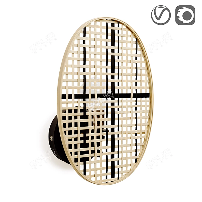 Bamboo Wall Sconce, Katia 3D model image 2
