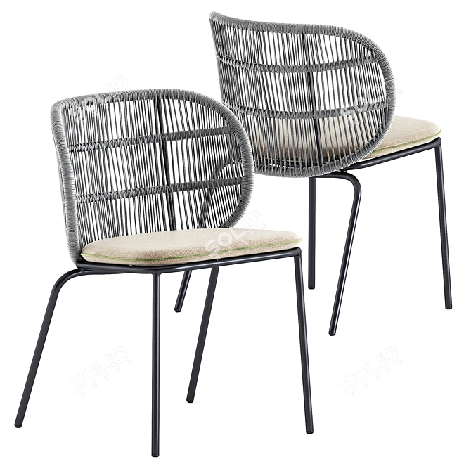 Stylish Kodo Dining Chair 3D model image 1
