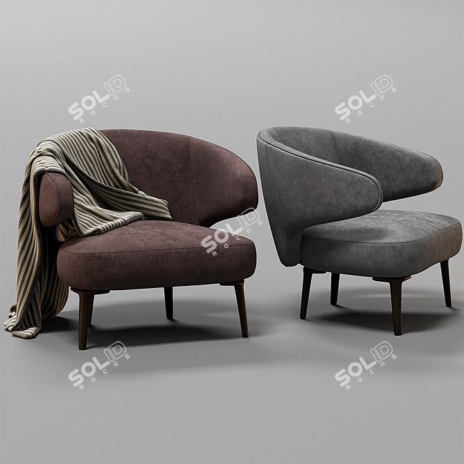 Elegant Aston Armchair Minotti 3D model image 1