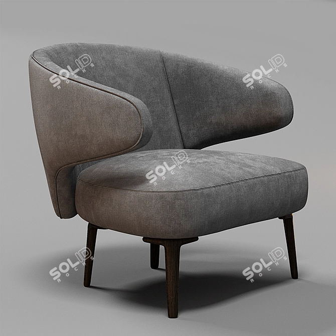 Elegant Aston Armchair Minotti 3D model image 2