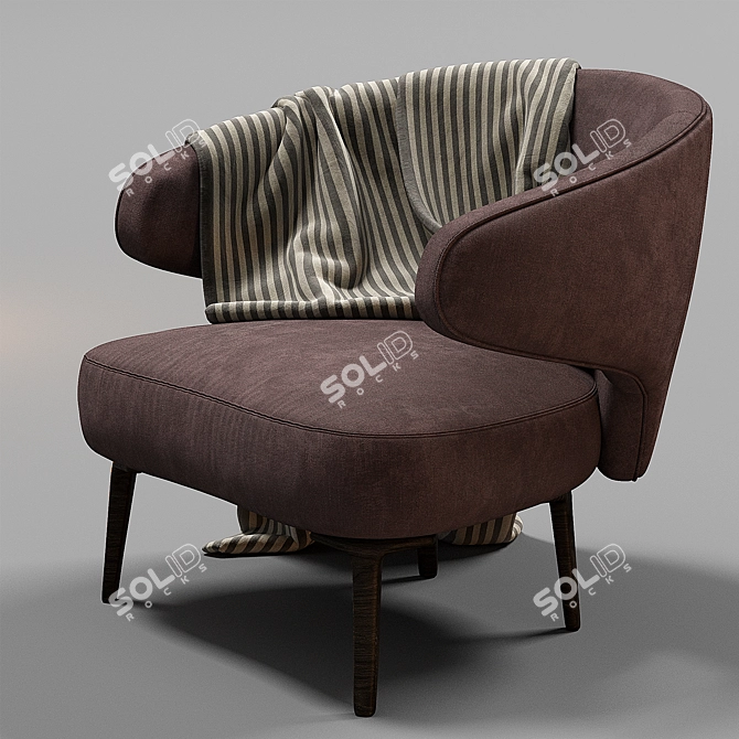 Elegant Aston Armchair Minotti 3D model image 3