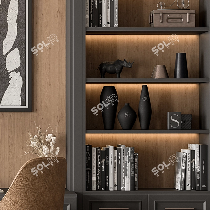 Modern Home Office Furniture Set 3D model image 3