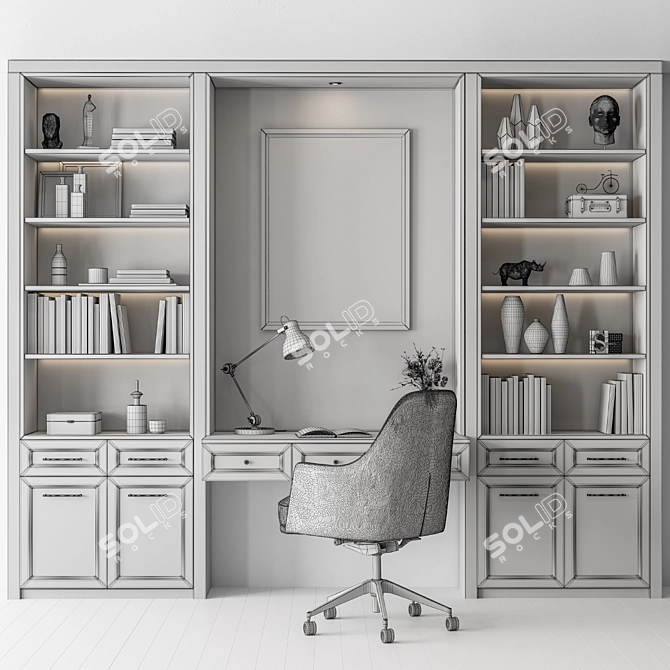 Modern Home Office Furniture Set 3D model image 4