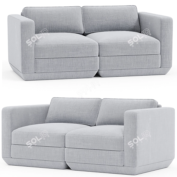 Modern Podium 2-Pc Sofa 3D model image 3