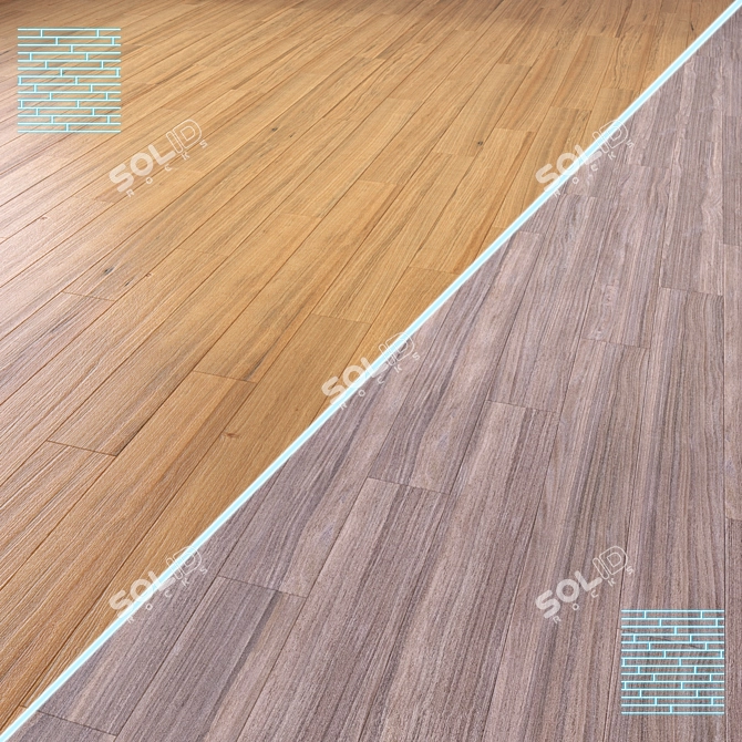 Wood Floor 3D Model Kit 3D model image 1