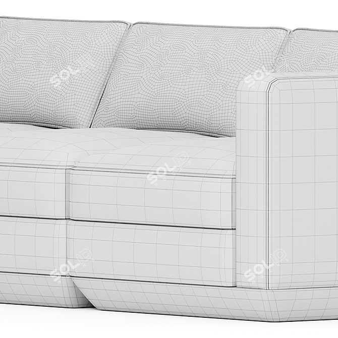 Modular Lounge Sectional: Left-Facing Configuration 3D model image 2