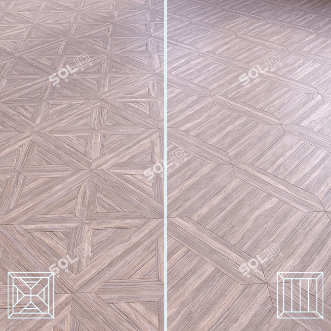 Modular Oak Wood Flooring 3D model image 1