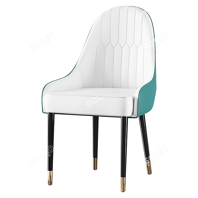 Elegant Faux Leather Dining Chair 3D model image 1