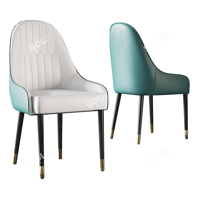 Elegant Faux Leather Dining Chair 3D model image 6