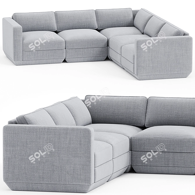 Podium Corner Sectional 5-Piece Set 3D model image 3