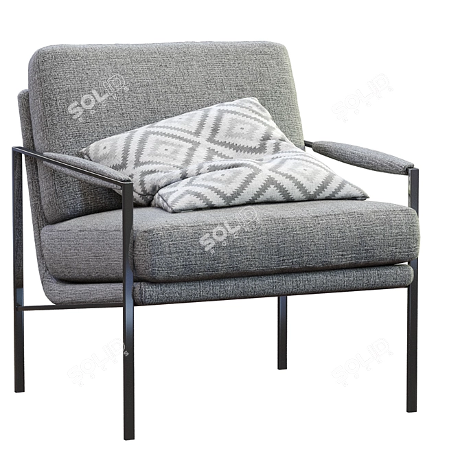 Modern Grey Armchair by Olta 3D model image 2