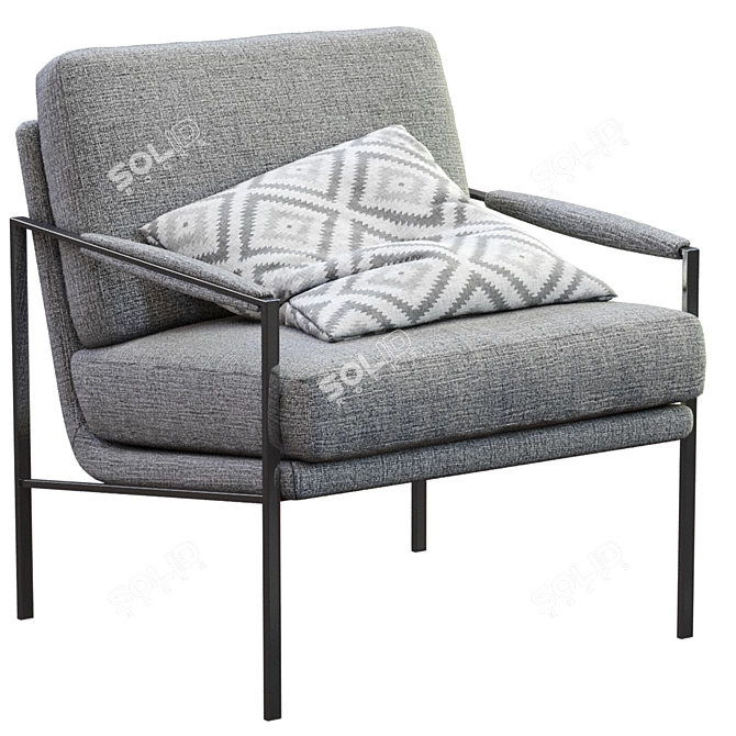 Modern Grey Armchair by Olta 3D model image 4