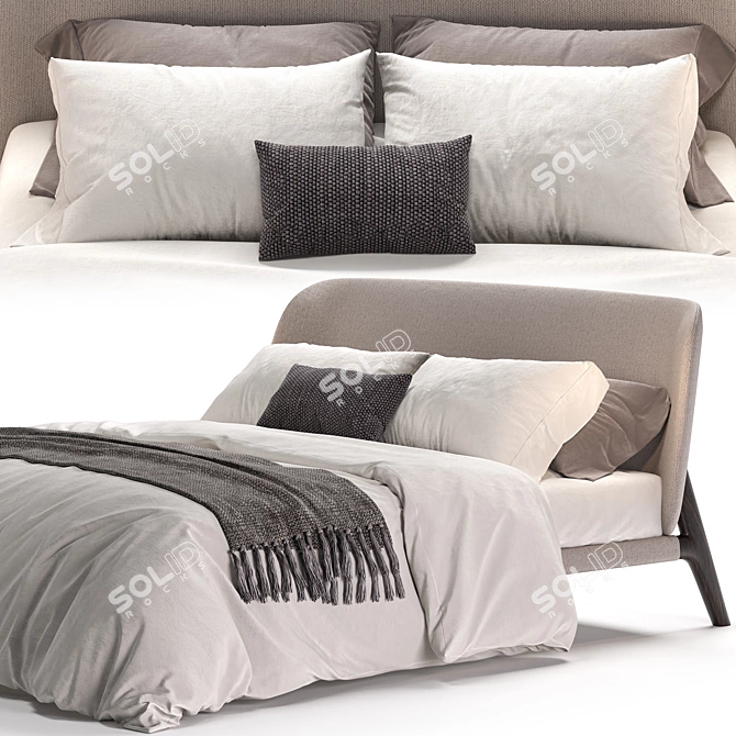 Modern Curve Sofa Set - | Vray+Corona 3D model image 3