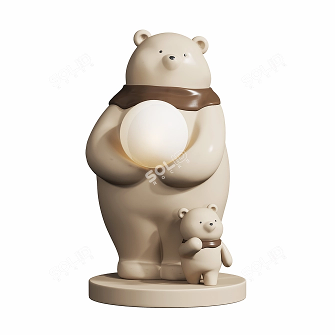 Bear Sculpture Floor Lamp Deco 3D model image 1