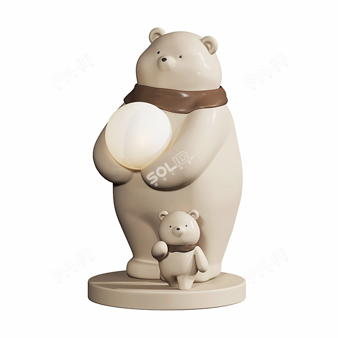 Bear Sculpture Floor Lamp Deco 3D model image 2