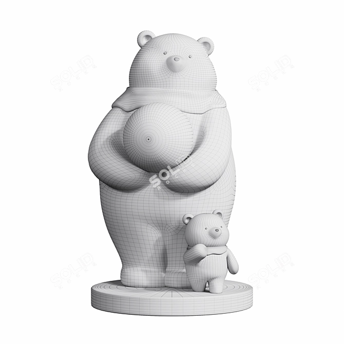 Bear Sculpture Floor Lamp Deco 3D model image 3