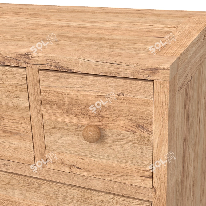 Rattan Wood Chest: Rose Grey 3D model image 9