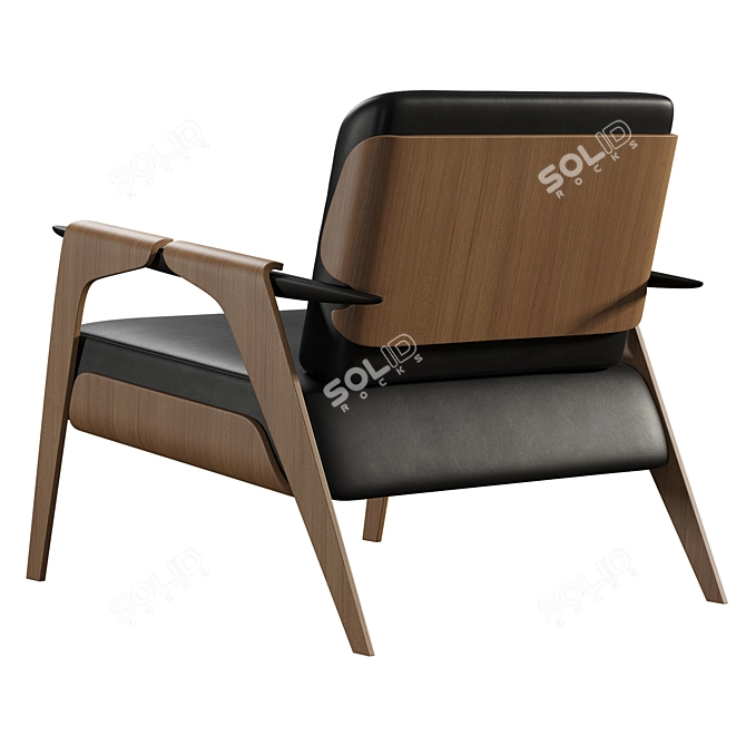 Architectural Elegance Armchair 3D model image 1