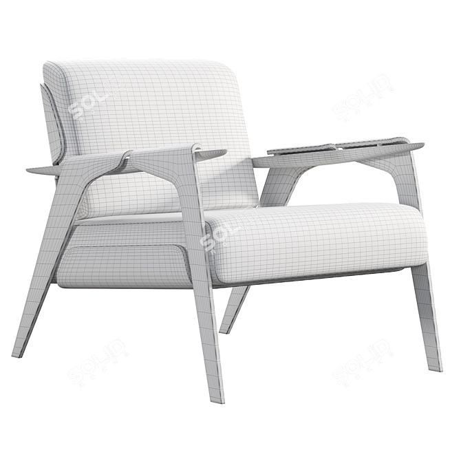 Architectural Elegance Armchair 3D model image 3