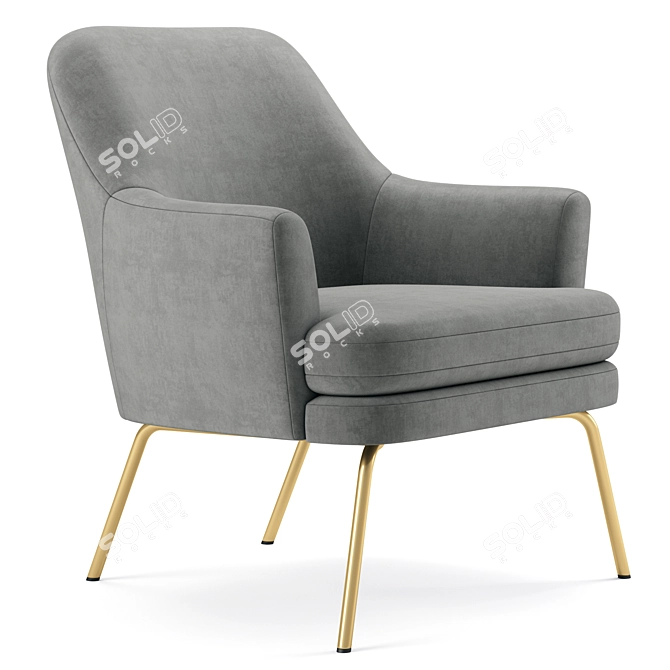 Luxury Huntly I Armchair: 3D Model 3D model image 1