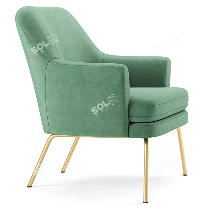 Luxury Huntly I Armchair: 3D Model 3D model image 2