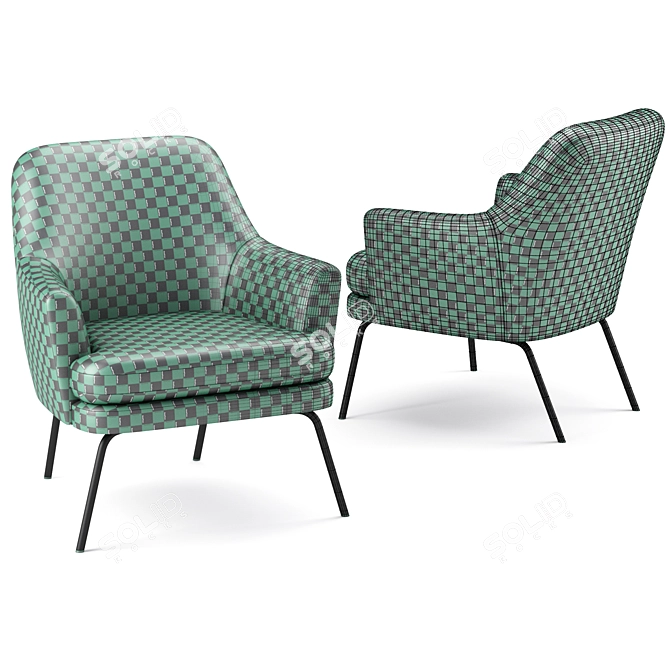 Luxury Huntly I Armchair: 3D Model 3D model image 6