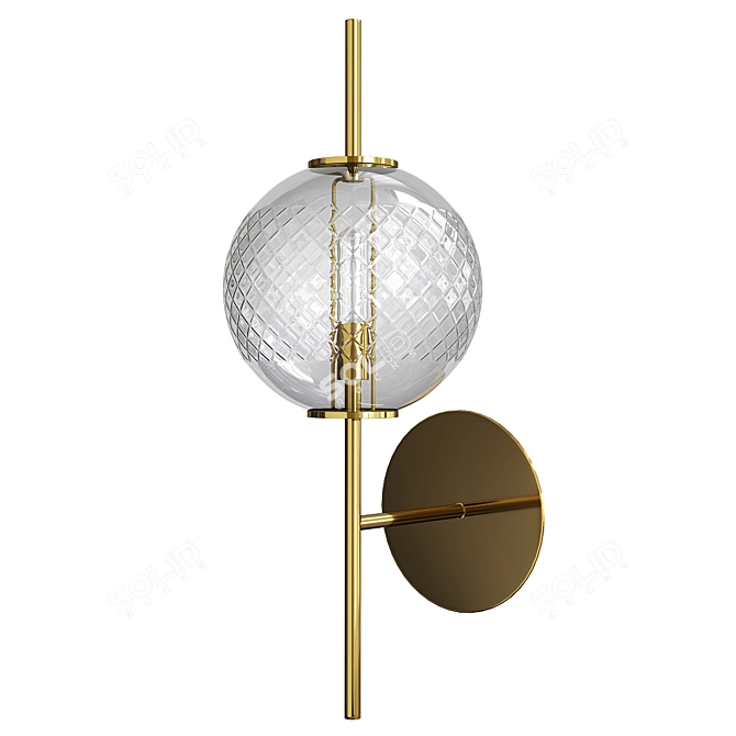 Aged Brass LED Wall Sconce 3D model image 2